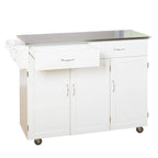 Desserte de cuisine roulante Addie en acier inoxydable Simple Living