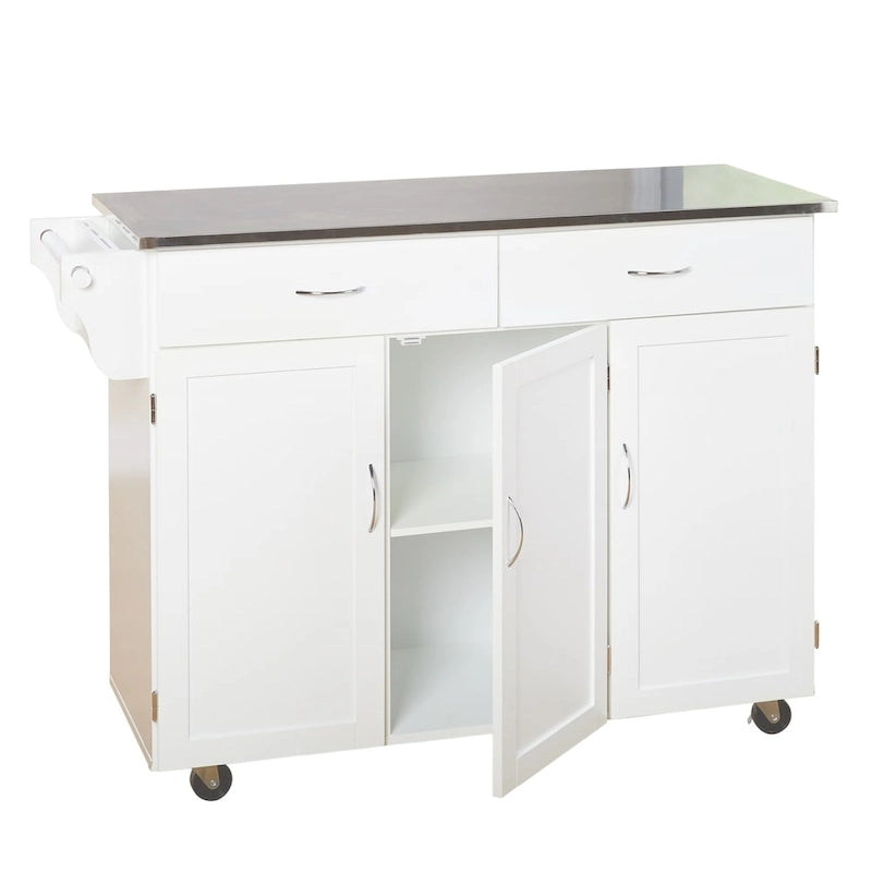 Desserte de cuisine roulante Addie en acier inoxydable Simple Living