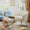 Andeworld Fauteuil d'appoint avec Ottomane, Fauteuil simple moderne rembourré, Fauteuil club confortable pour salon