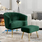 Andeworld Fauteuil d'appoint avec Ottomane, Fauteuil simple moderne rembourré, Fauteuil club confortable pour salon