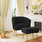 Andeworld Fauteuil d'appoint avec Ottomane, Fauteuil simple moderne rembourré, Fauteuil club confortable pour salon