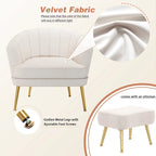 Andeworld Fauteuil d'appoint avec Ottomane, Fauteuil simple moderne rembourré, Fauteuil club confortable pour salon