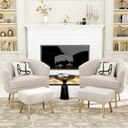 Andeworld Fauteuil d'appoint avec Ottomane, Fauteuil simple moderne rembourré, Fauteuil club confortable pour salon