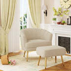 Andeworld Fauteuil d'appoint avec Ottomane, Fauteuil simple moderne rembourré, Fauteuil club confortable pour salon