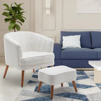 Andeworld Fauteuil d'appoint avec Ottomane, Fauteuil simple moderne rembourré, Fauteuil club confortable pour salon