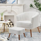 Andeworld Fauteuil d'appoint avec Ottomane, Fauteuil simple moderne rembourré, Fauteuil club confortable pour salon