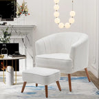 Andeworld Fauteuil d'appoint avec Ottomane, Fauteuil simple moderne rembourré, Fauteuil club confortable pour salon