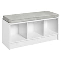 Panca contenitore Porch & Den Southbrook a 3 cubi con cuscino grigio