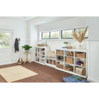 Panca contenitore Porch & Den Southbrook a 3 cubi con cuscino grigio