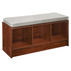 Panca contenitore Porch & Den Southbrook a 3 cubi con cuscino grigio