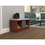 Panca contenitore Porch & Den Southbrook a 3 cubi con cuscino grigio