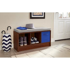 Panca contenitore Porch & Den Southbrook a 3 cubi con cuscino grigio