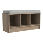 Panca contenitore Porch & Den Southbrook a 3 cubi con cuscino grigio