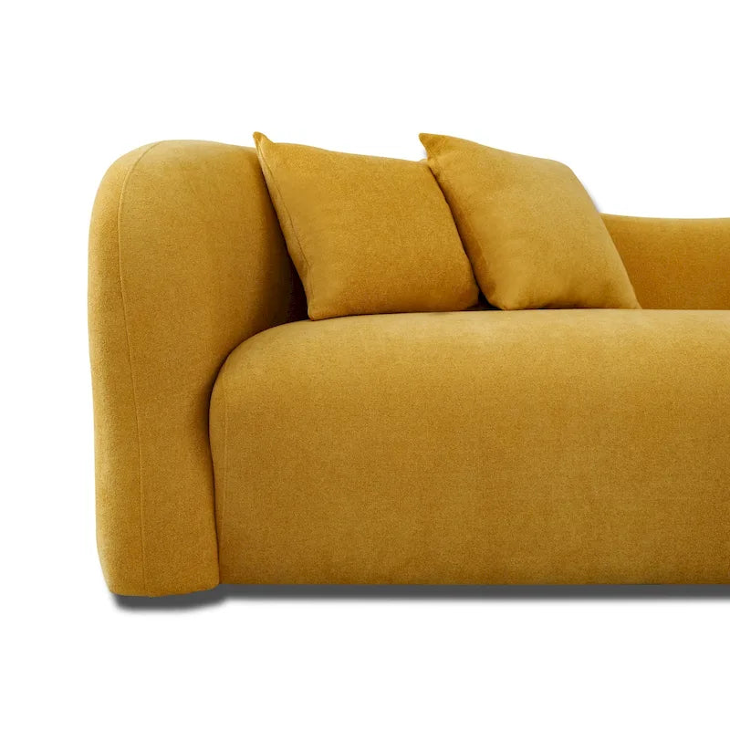 Divano Hanar in bouclé con schienale curvo e design moderno di lusso di metà secolo
