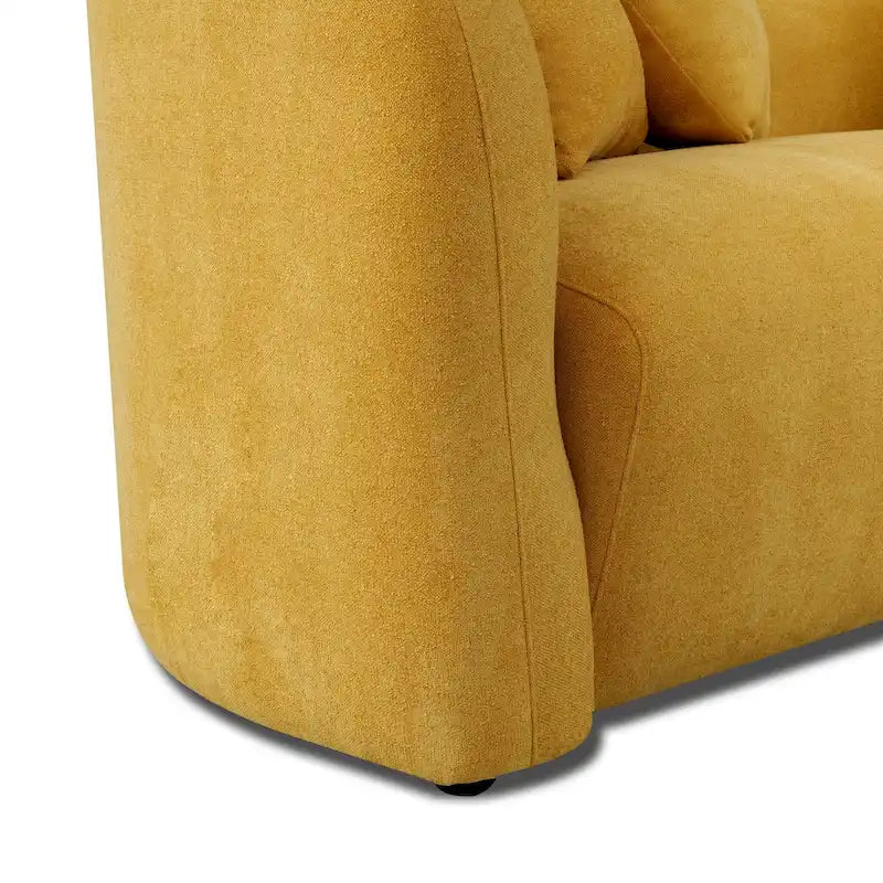 Divano Hanar in bouclé con schienale curvo e design moderno di lusso di metà secolo