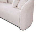 Divano Hanar in bouclé con schienale curvo e design moderno di lusso di metà secolo