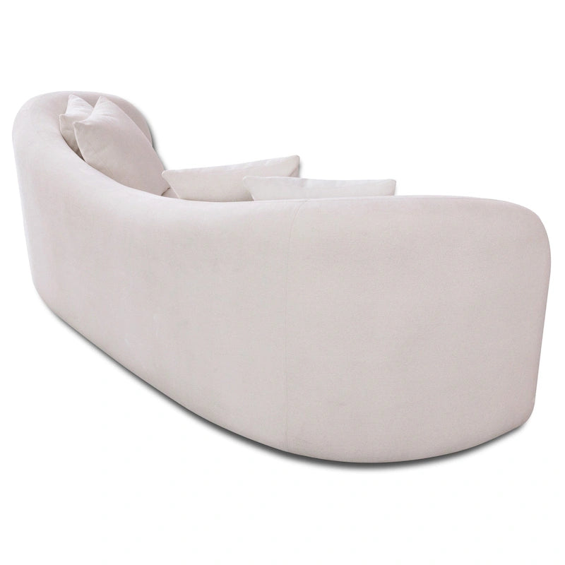 Divano Hanar in bouclé con schienale curvo e design moderno di lusso di metà secolo
