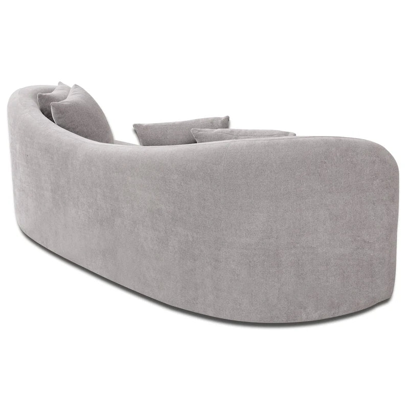 Divano Hanar in bouclé con schienale curvo e design moderno di lusso di metà secolo