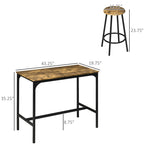 HOMCOM Ensemble 5 Pièces Table de Bar Hauteur Comptoir et Chaises