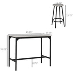 HOMCOM Ensemble 5 Pièces Table de Bar Hauteur Comptoir et Chaises
