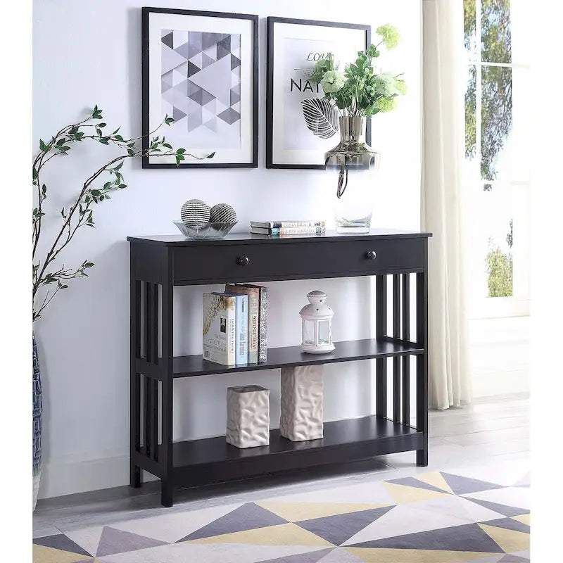 Tavolo Console Convenience Concepts Mission a 1 Cassetto con Scaffali