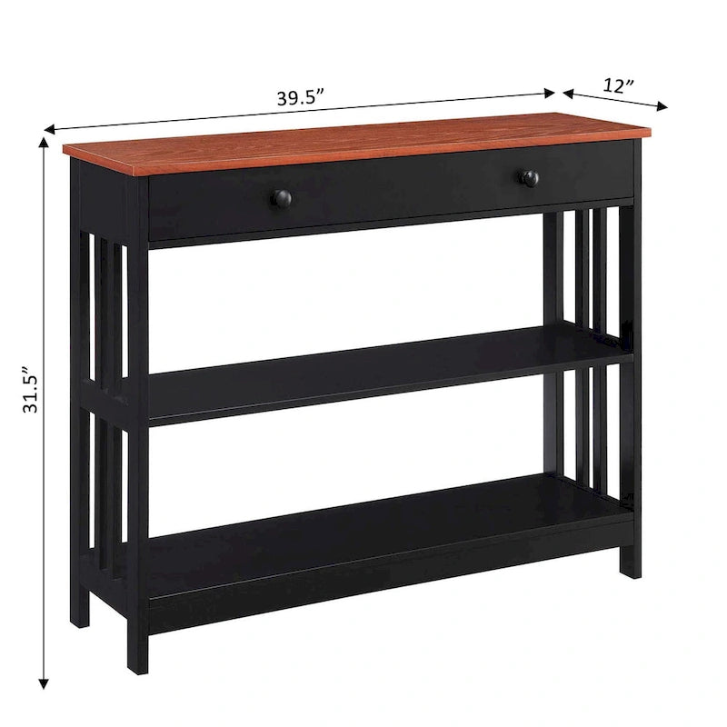 Tavolo Console Convenience Concepts Mission a 1 Cassetto con Scaffali