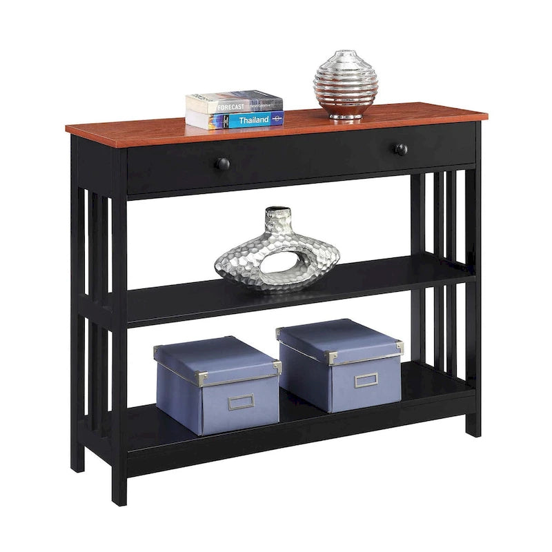 Tavolo Console Convenience Concepts Mission a 1 Cassetto con Scaffali