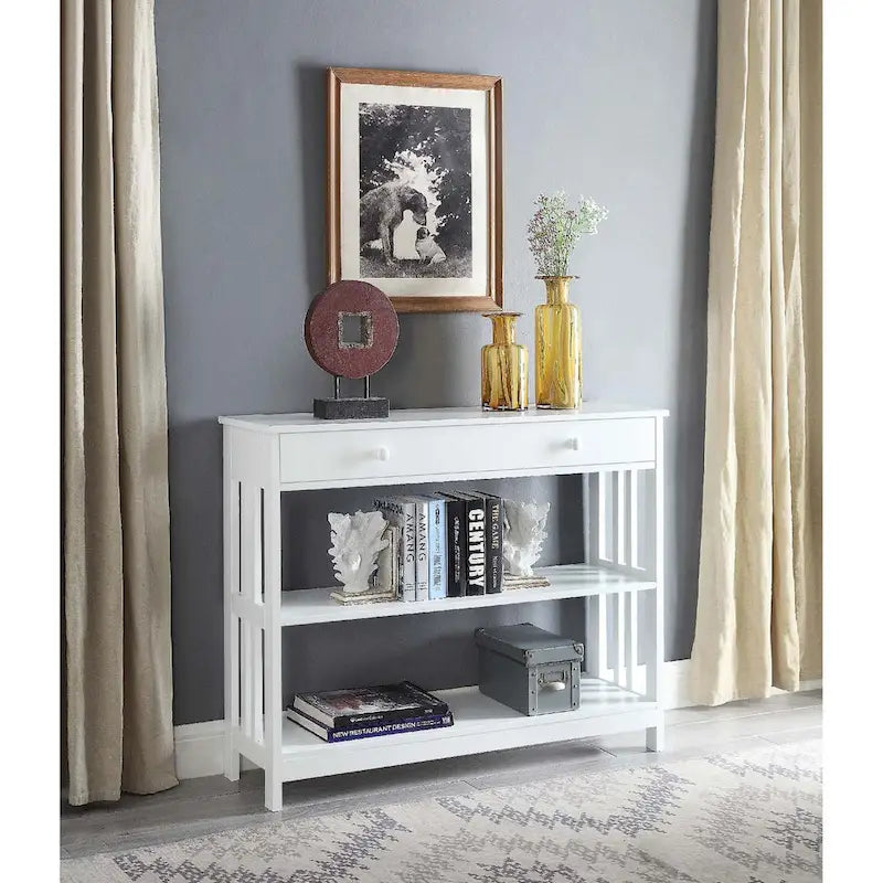 Tavolo Console Convenience Concepts Mission a 1 Cassetto con Scaffali