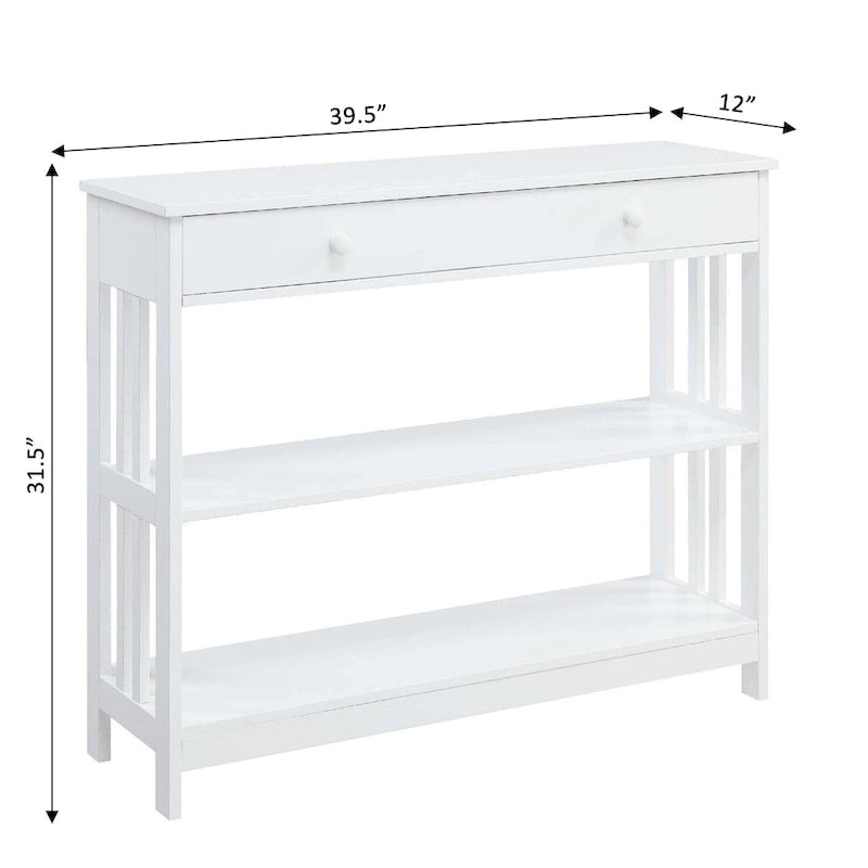 Tavolo Console Convenience Concepts Mission a 1 Cassetto con Scaffali
