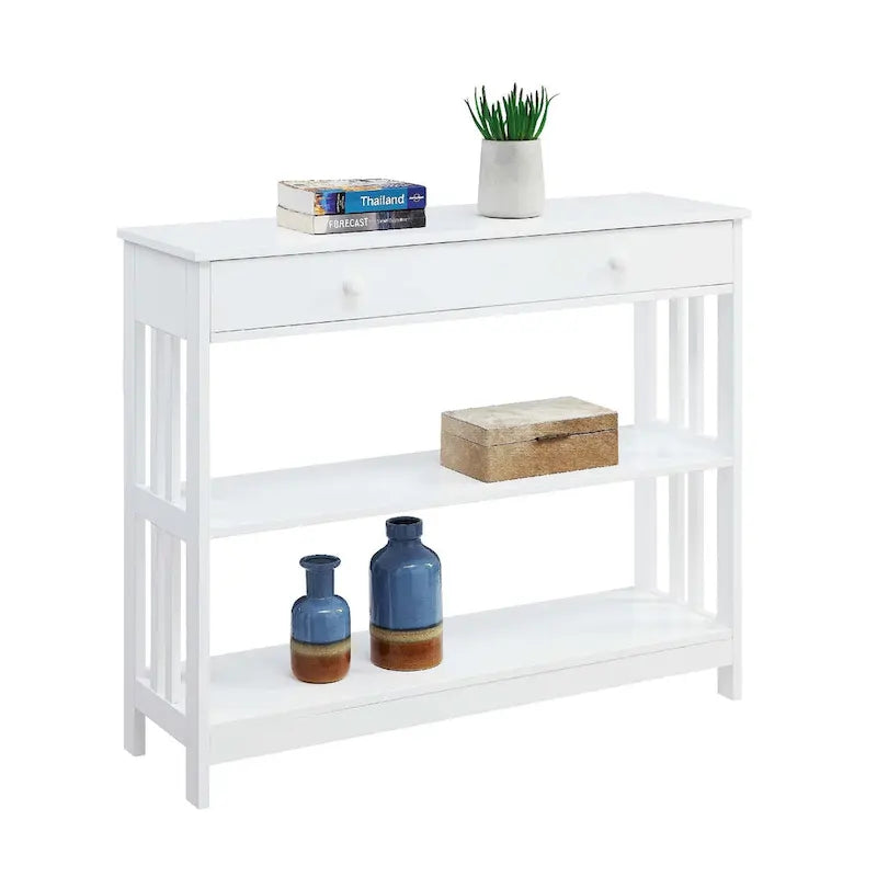 Tavolo Console Convenience Concepts Mission a 1 Cassetto con Scaffali