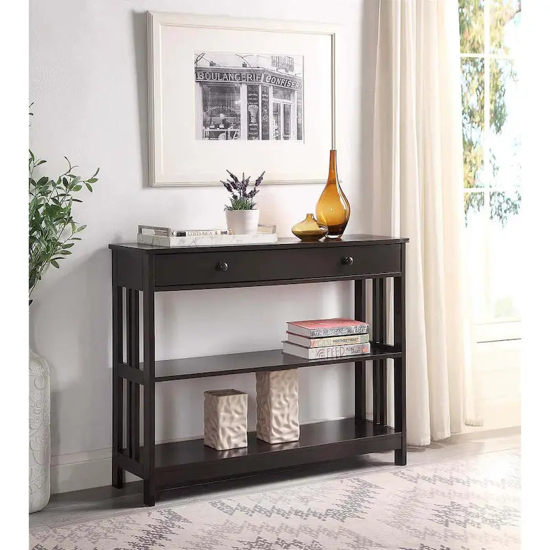 Tavolo Console Convenience Concepts Mission a 1 Cassetto con Scaffali