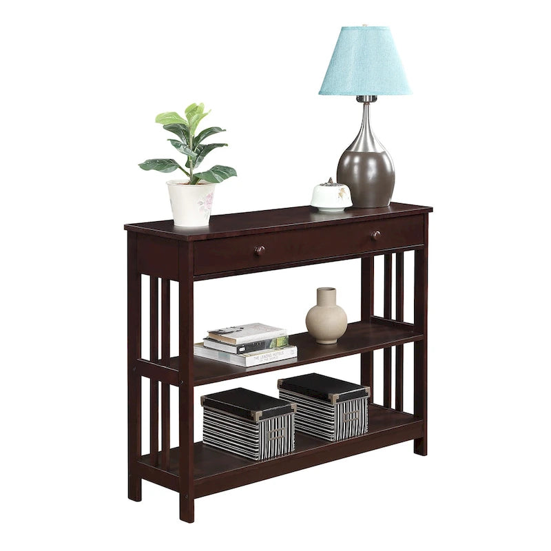 Tavolo Console Convenience Concepts Mission a 1 Cassetto con Scaffali