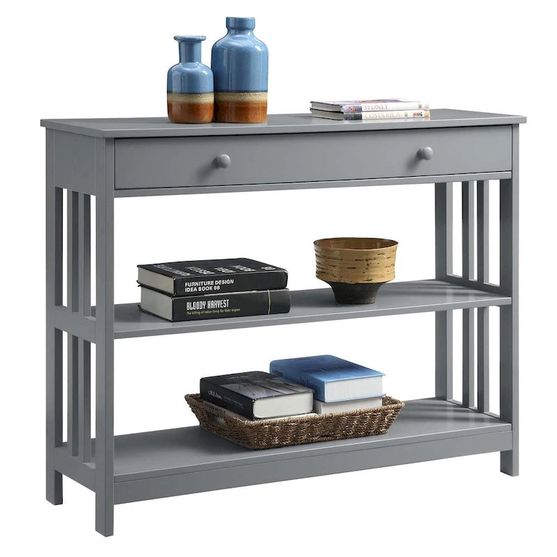 Tavolo Console Convenience Concepts Mission a 1 Cassetto con Scaffali