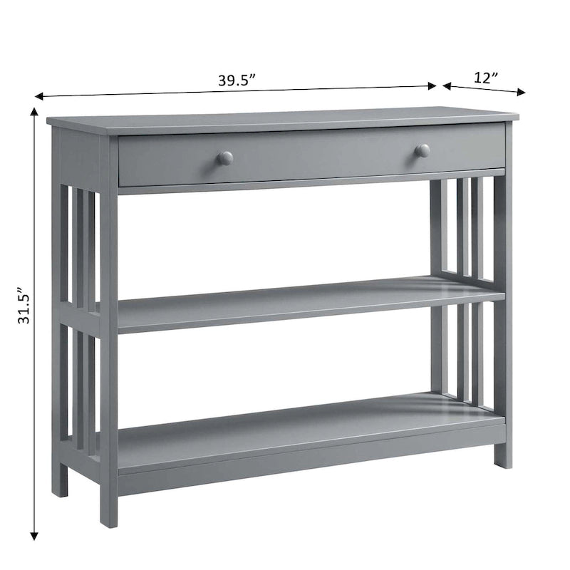 Tavolo Console Convenience Concepts Mission a 1 Cassetto con Scaffali