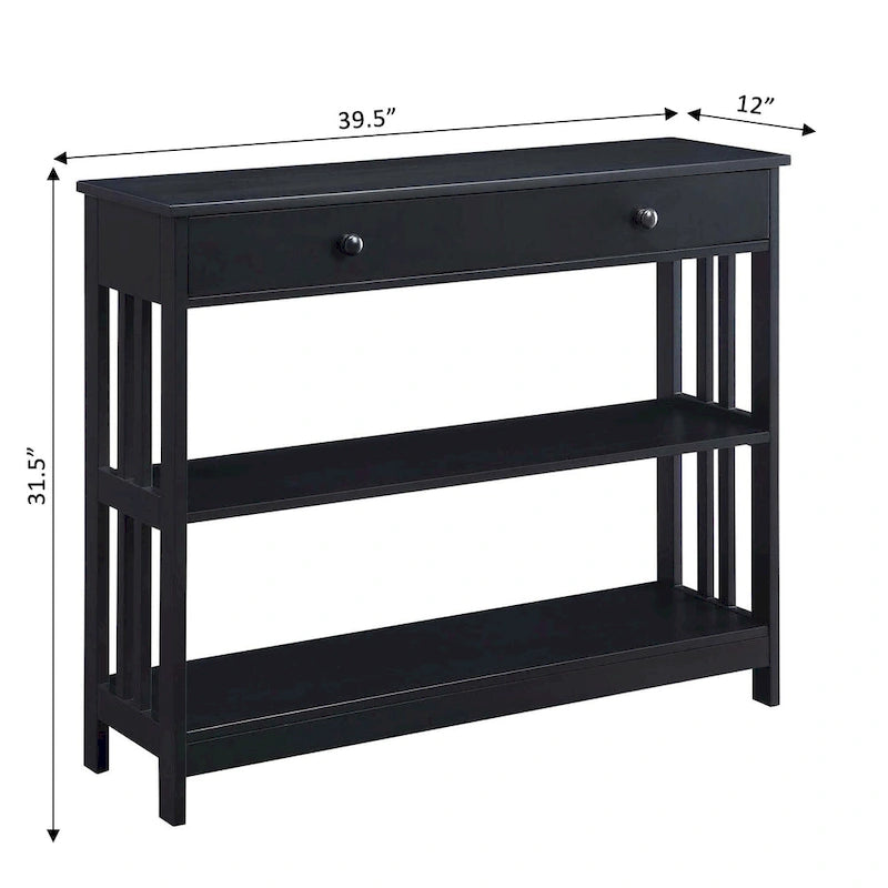 Tavolo Console Convenience Concepts Mission a 1 Cassetto con Scaffali