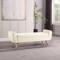 Panca contenitore HomePop Modern Sherpa con gambe in legno