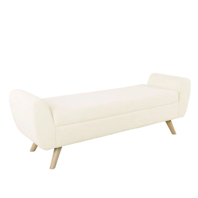 Panca contenitore HomePop Modern Sherpa con gambe in legno