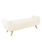 Panca contenitore HomePop Modern Sherpa con gambe in legno