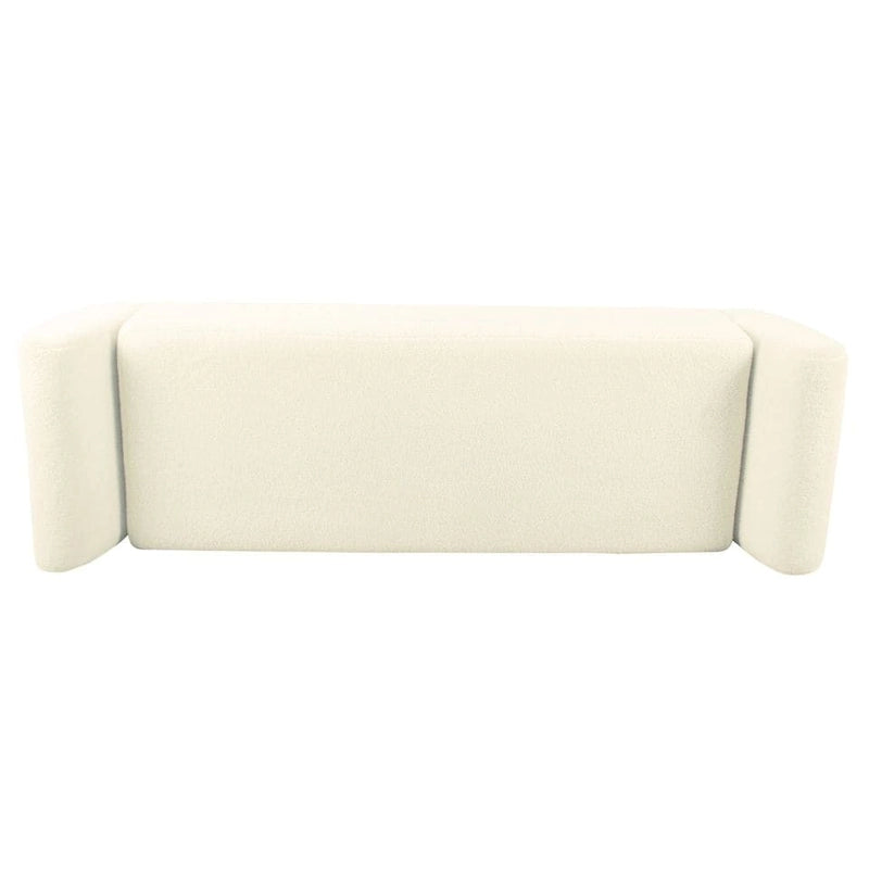 Panca contenitore HomePop Modern Sherpa con gambe in legno