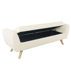 Panca contenitore HomePop Modern Sherpa con gambe in legno