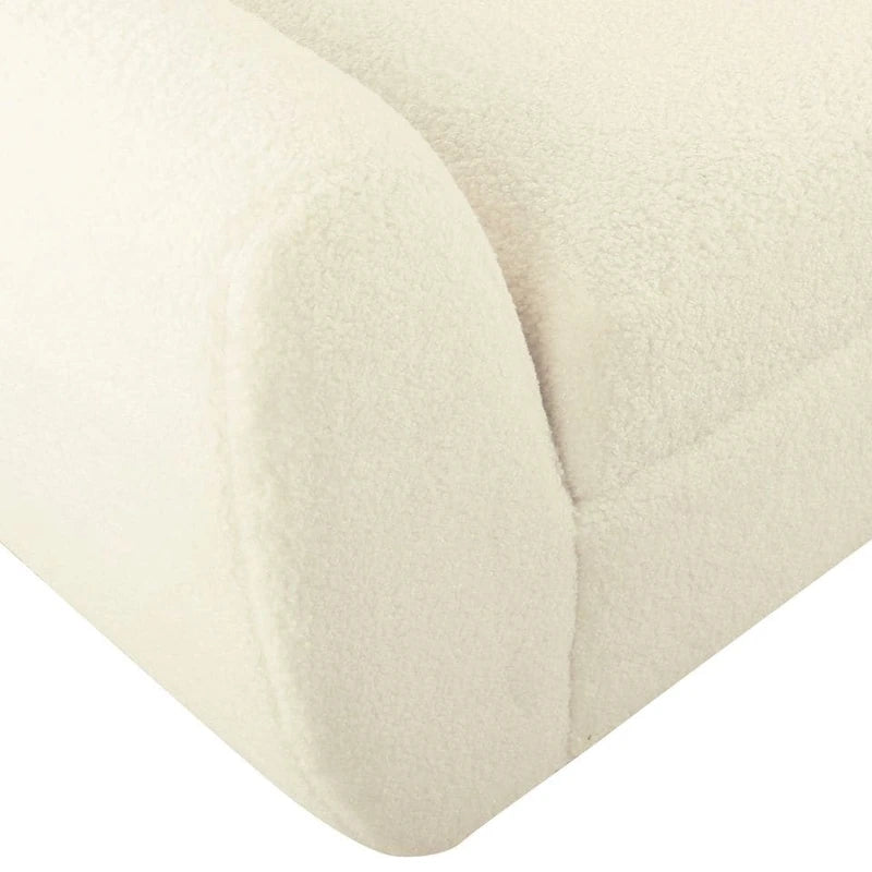 Panca contenitore HomePop Modern Sherpa con gambe in legno
