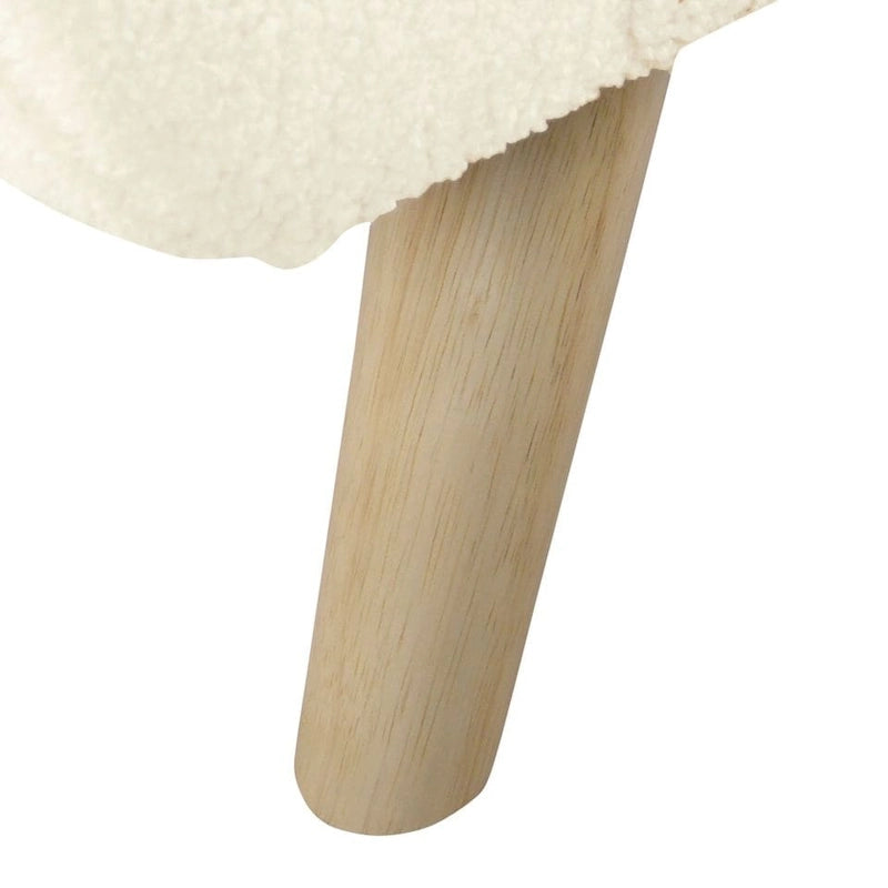 Panca contenitore HomePop Modern Sherpa con gambe in legno