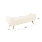 Panca contenitore HomePop Modern Sherpa con gambe in legno