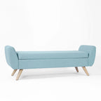 Panca contenitore HomePop Modern Sherpa con gambe in legno