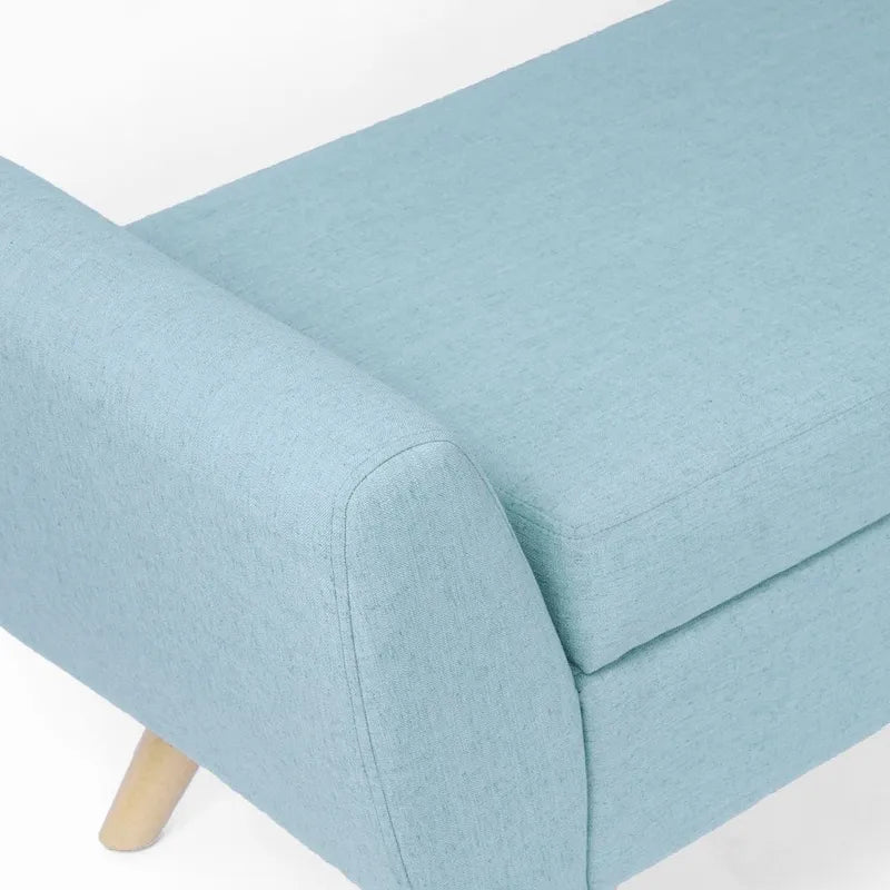 Panca contenitore HomePop Modern Sherpa con gambe in legno