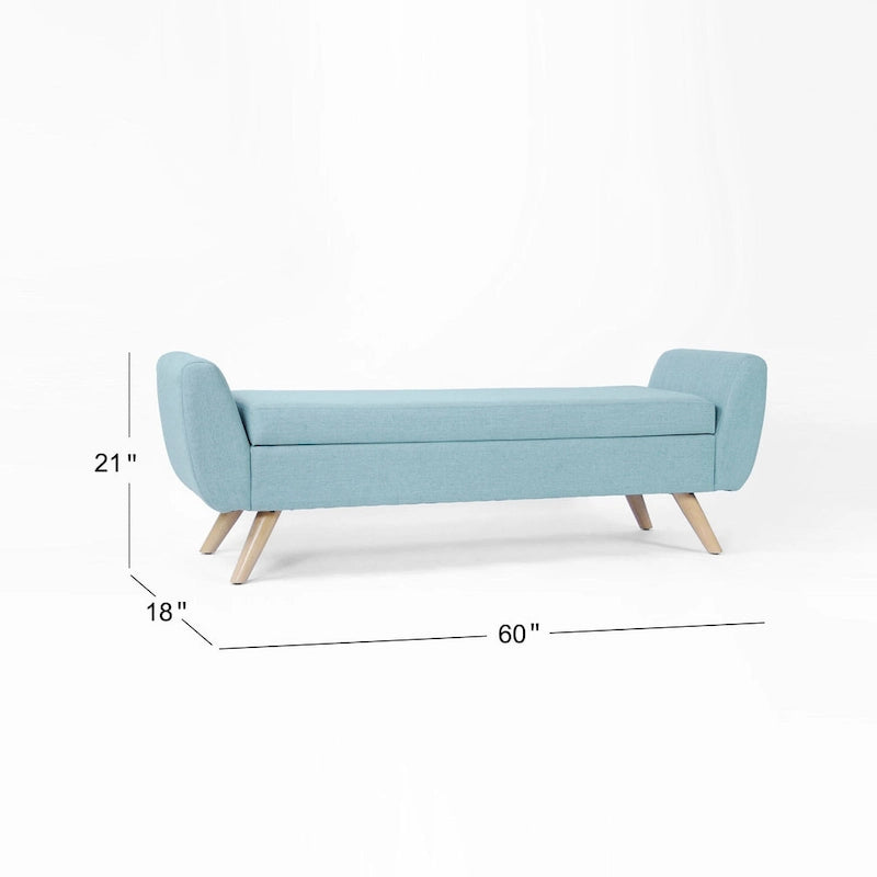 Panca contenitore HomePop Modern Sherpa con gambe in legno