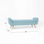 Panca contenitore HomePop Modern Sherpa con gambe in legno