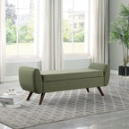 Panca contenitore HomePop Modern Sherpa con gambe in legno