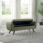Panca contenitore HomePop Modern Sherpa con gambe in legno