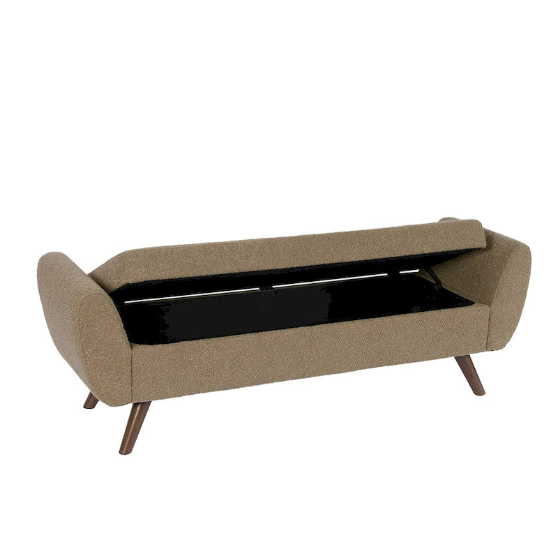 Panca contenitore HomePop Modern Sherpa con gambe in legno